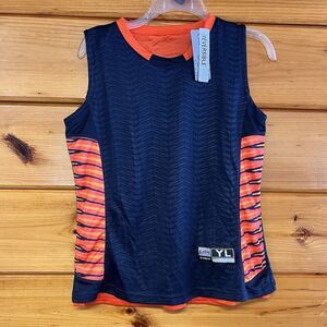 Eastbay Athletic Reversible Jersey  Sleeveless Size YL Navy Blue/Orange New
